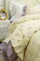 Princess purple flower bedding set full king queen country home textile bed dress pillow case duvet cover