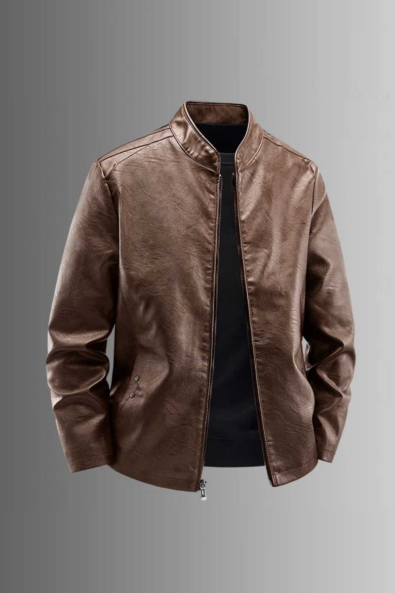 Autumn winter Jacket Men Light Luxury Casual Fit Slim Baseball Clothes Man Trendy Motorcycle Leather Coat