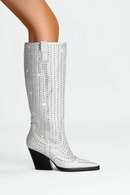 Women Knee High Boots Wedges High Heel Western Boots Slip On Autumn Winter Boots Woman