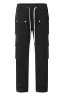 Cargo Pants Mens Streetwear Multi Pockets Overalls Straight Baggy Trousers Casual Pants Black