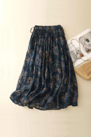 Summer Literary Ladies Skirts Floral Age-reduced Large Swing Bohemian Holiday Beach Skirts for Women