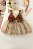 Baby Girl Clothing Summer Bow Halter Mesh Fluffy Baby Girl Dress Cute Casual Girl Kid's Dress
