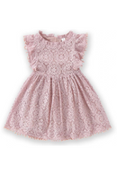 Girls Princess Summer Lace Flower Dress Baby Kids Causal Floral Cotton Lining Party Dresses Formal Dress Child Clothing