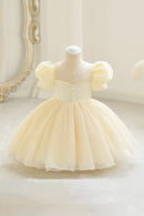 Little Girl Pearl Patchwork Princess Dress Wedding Flower Children Dress