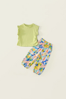 Girls Summer Sleeveless Vest Pants Two Piece Set