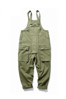 Men Bib Overalls Big Pockets Casual Rompers Jumpsuits Flared Straight fit Pants for Male