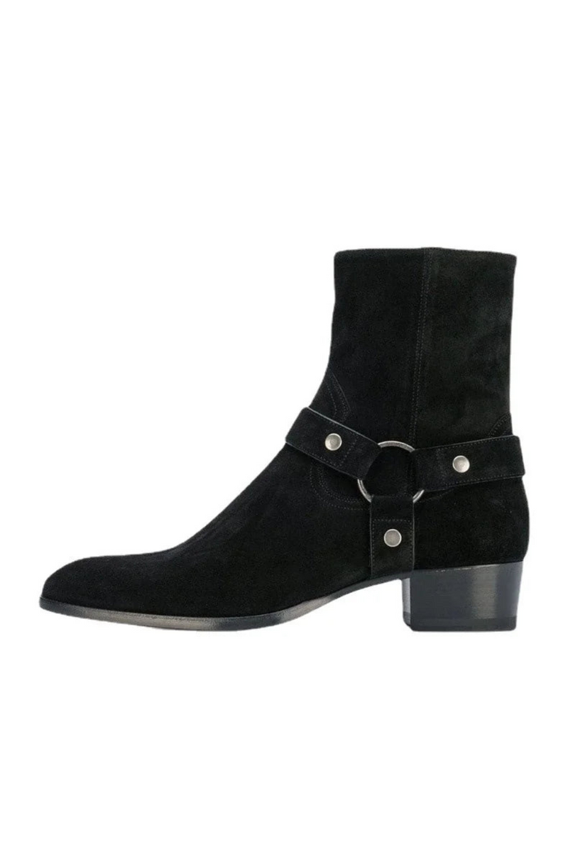Men Chelsea Boots Buckle Side Shoes Casual Street Men Western Boots