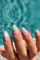 Aquarium Starfish Shell Design False Nails Summer Sea Almond Press on Nails