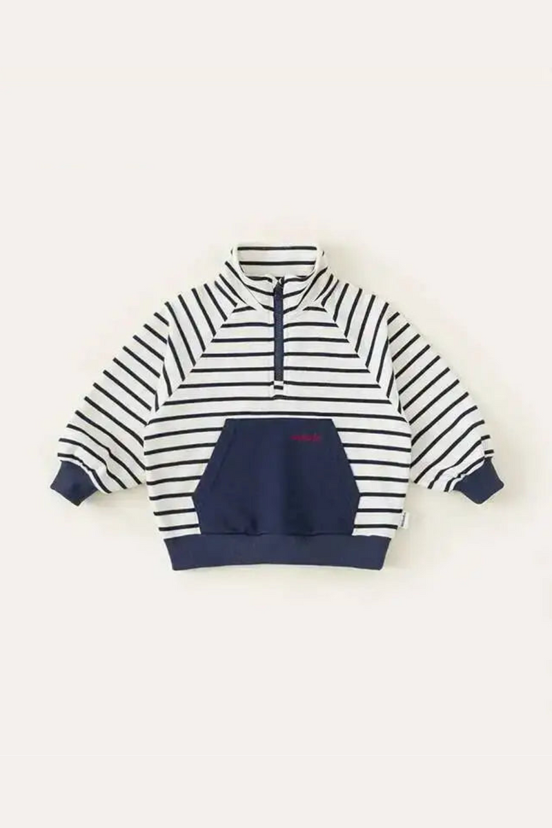 Spring Autumn Children Sweatshirts 1-10Y Boys Cotton Striped Letter Casual Pullover Tops