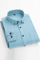 Corduroy Shirt Long Sleeve Winter Regular Fit Men Casual Shirt Warm Solid Men's Shirts with Autumn Quality