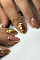 Press on Nails Almond Shape False Nails Woman Medium Short Nail Tips