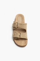 belt buckle flat slippers