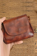Retro Tanned Leather Wallet Head Layer Genuine Leather Storage Bag