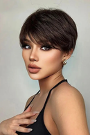 Wig Human Hair Short Pixie Cut Wig Human Hair Wig Cheap Full Machine Wigs for Women