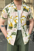 Floral Shirt Summer Beach Shirt Hip Hop Casual  Holiday Tops Men Hawaiian Shirt