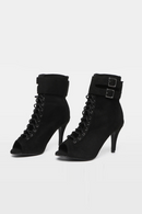 Shoes Heels Boots Tango Salsa Latin Dance Shoes Women Suede Sole Practice Lace-Up High Heels