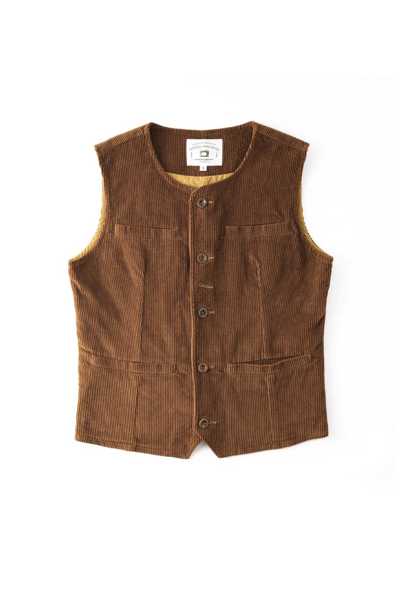 Cargo Vest Western Jacket Vest Men Thick Heavy Corduroy Vest