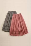 Girl Plaid Wide Leg Pants Women Spring Summer Casual Loose Cropped Pants