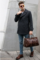 Men Travel Bags High Quality Handbags Retro Large Capacity Luggage Bag Genuine Leather Hand Bags Lattice Duffle