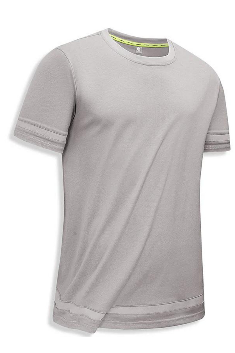 Round Neck Stitching Trend T-Shirt Men's Summer Casual Short-Sleeved Top