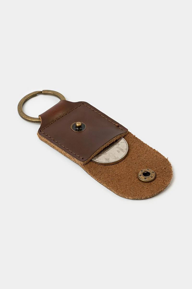 Designer Mini Handmade Personalized Leather Key Chain with Coin Strap