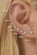 Minimalist Tiny Stainless Steel Flatback Stud Earrings for Women Men Cartilage Tragus 0.8mm Piercings Jewelry