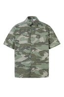 Camouflage Men Shirts Patchwork Loose Lapel Top Tees Oversized Streetwear Summer Shirt