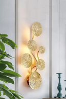 Wall Lamp Gold Lotus Leaf Led Wall Lamp Nordic Bedside Living Room Decor Home Lighting Wall Sconce Lamp