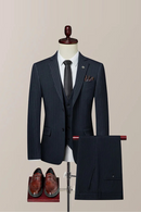 Quality casual suit stripes handsome trend three-piece set