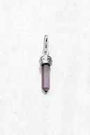 Authentic 925 Sterling Silver Hexagon with Imitation Amethyst Charm Pendant Gift For Women  DIY Jewelry