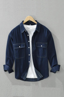 Style Washed Cotton Denim Shirts for Men Spring Long Sleeve Soft Loose Male Casual