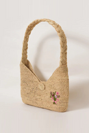 Embroidered Women Shoulder Bags Handmade Woven Straw Handbag Casual Summer Beach Bag Small Tote Bali Purse