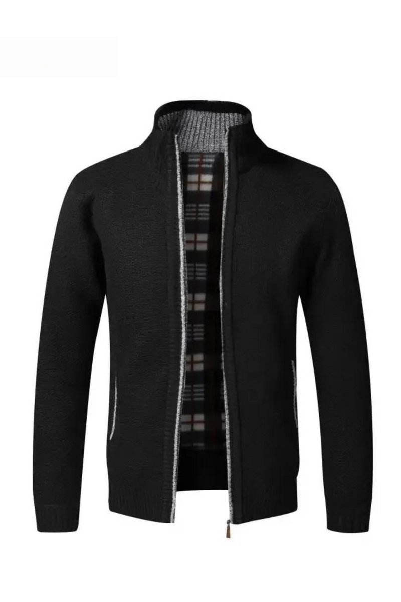 Men's Knit Cardigan Winter Vintage Warm Fleece Clothing Over Slim Fit Sweaters Male Outerwear Coat