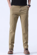 Men Casual Trousers Straight Leg Slim Fit Smooths Simple Pants