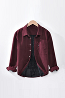 Warm Shirts for Men Causal Thicken Shirt Lapel Fleece Corduroy Shirt Men