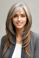 Natural Layered Hair Wigs For Women Wigs Long Straight Hair With Bangs