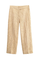 Obroi Beige textured pants on a white background