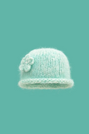 Handmade Flower Crimped Knitted Pullover Hats Women Autumn and Winter Travel Warm Versatile Retro Beanies