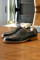 Formal men's shoes British genuine leather leisure derby shoes