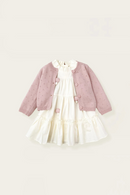 Girls Sweater Set Autumn Winter Baby Girl Birthday Princess Dress Sweater Coat Two Piece Set