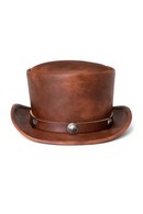 Leather Top Jazz Hat For Men Women Magic Party Cylinder Hat Halloween Cosplay Dress Caps