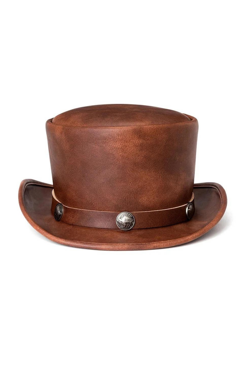 Leather Top Jazz Hat For Men Women Magic Party Cylinder Hat Halloween Cosplay Dress Caps