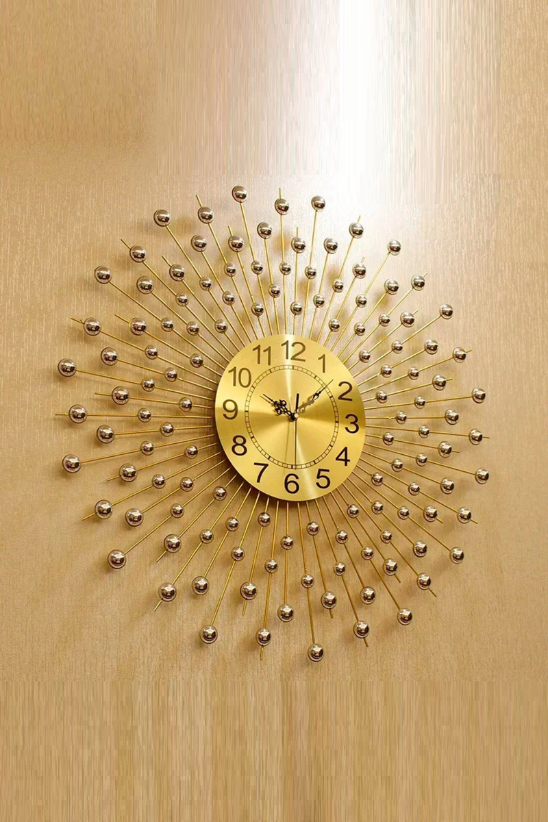 Wall Clock Metal Living Room Creative Modern Gold Silent Nordic Luxury Home Loft Mural Wall Decor