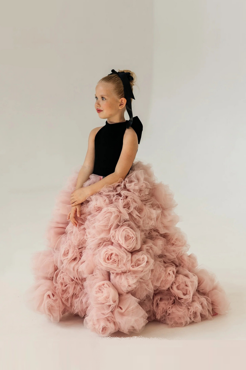 Luxury Ball Flower Girl Dresses Gown Wedding Party Dress Flowers Floor Length Princess Birthday Dress