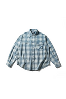 Men Denim Plaid Loose Casual Oversize Ripped Shirt Jeans Blouses