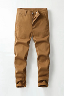 Men's Casual Pants Stretch Cotton Regular Straight Pockets Designer Trousers