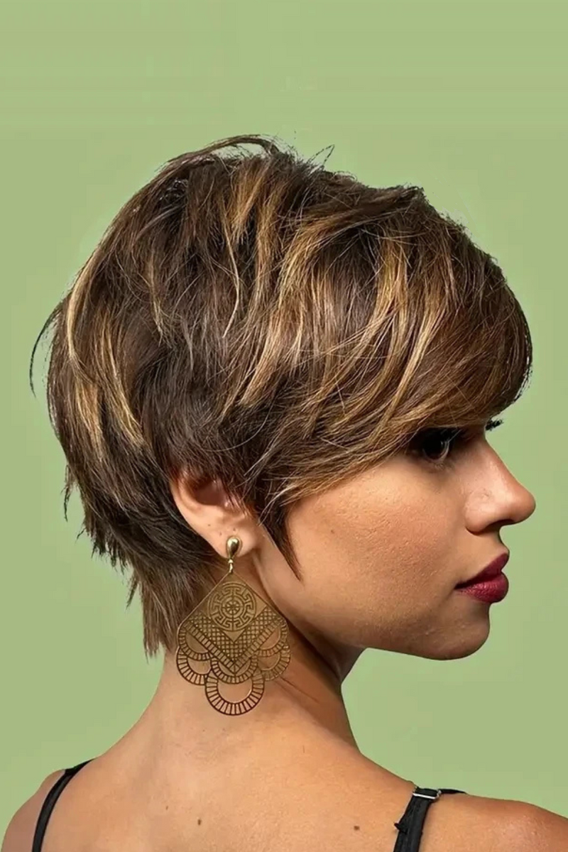 Pixie Cut Wig Human Hair, Short Pixie Wigs for Women Wig Straight Human Hair Wigs For  Women
