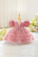 Elegant Baby Girl Dress Toddler Wedding 1st Birthday Bridesmaids Dress Tulle Princess
