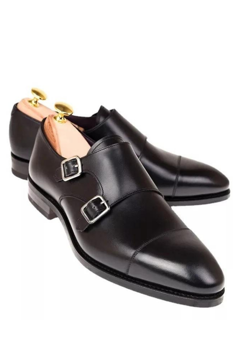 Double Monk Strap Luxury Men Shoes Genuine Leather Handmade Designer Business Dress Shoes for Men Original