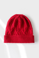 Knitted Hat Ear Protective Warm Thick Christmas Red Cap Solid Adult Knit Cap Winter